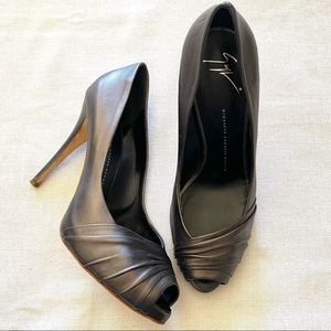 Giuseppe Zanotti Metallic Peep-toe Heels